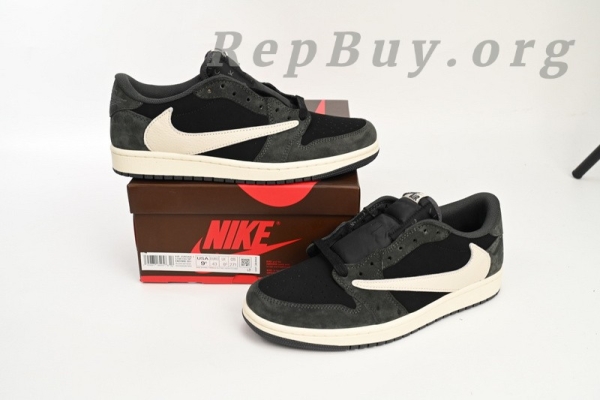 Top Version Nike Air Jordan 1 Low Black Grey Low Help x Travis Scott DM7866-001 - Image 13