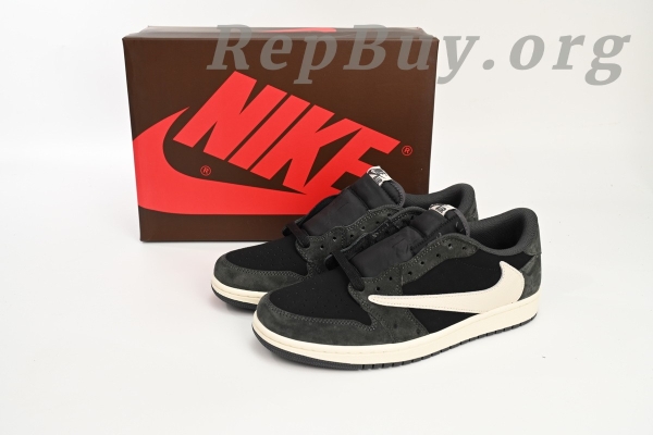 Top Version Nike Air Jordan 1 Low Black Grey Low Help x Travis Scott DM7866-001 - Image 14