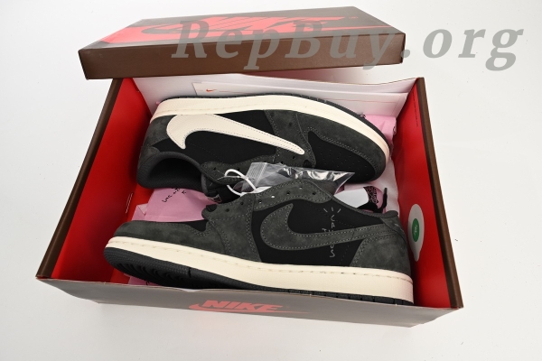 Top Version Nike Air Jordan 1 Low Black Grey Low Help x Travis Scott DM7866-001 - Image 15