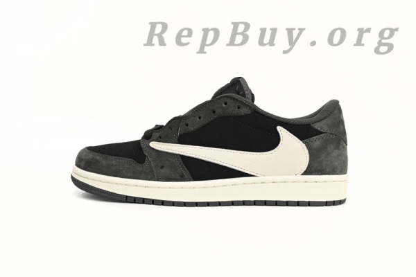 Top Version Nike Air Jordan 1 Low Black Grey Low Help x Travis Scott DM7866-001