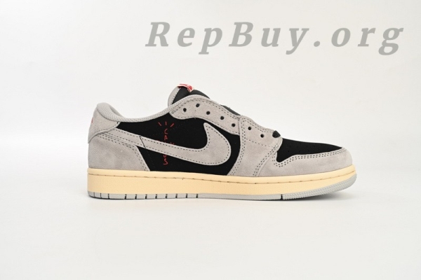 Top Version Nike Air Jordan 1 Low White Grey Low Gang x Travis Scott DM7866-010 - Image 3