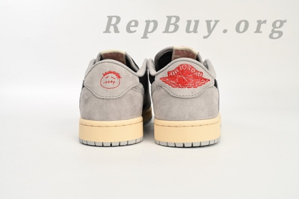 Top Version Nike Air Jordan 1 Low White Grey Low Gang x Travis Scott DM7866-010 - Image 4