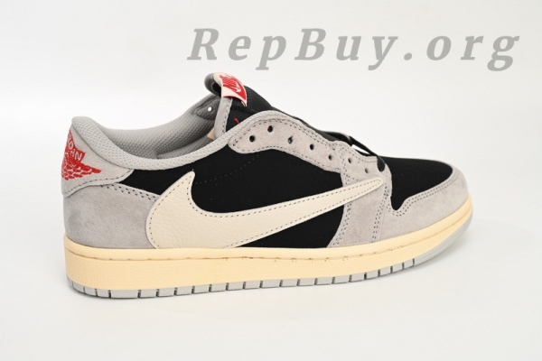 Top Version Nike Air Jordan 1 Low White Grey Low Gang x Travis Scott DM7866-010 - Image 9