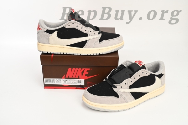 Top Version Nike Air Jordan 1 Low White Grey Low Gang x Travis Scott DM7866-010 - Image 14