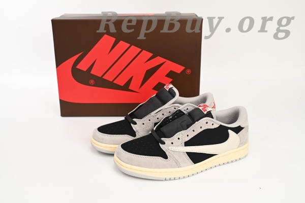 Top Version Nike Air Jordan 1 Low White Grey Low Gang x Travis Scott DM7866-010 - Image 15