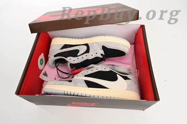 Top Version Nike Air Jordan 1 Low White Grey Low Gang x Travis Scott DM7866-010 - Image 16