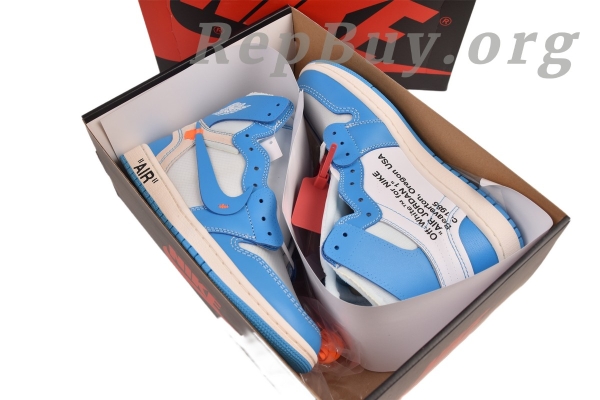 Top Version Nike Air Jordan 1 Retro High Off-White University Blue AQ0818-148 - Image 14