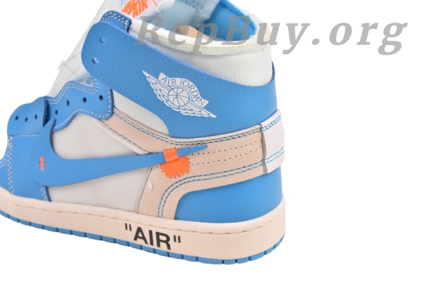 Top Version Nike Air Jordan 1 Retro High Off-White University Blue AQ0818-148 - Image 6