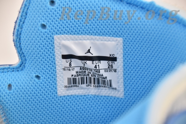 Top Version Nike Air Jordan 1 Retro High Off-White University Blue AQ0818-148 - Image 7