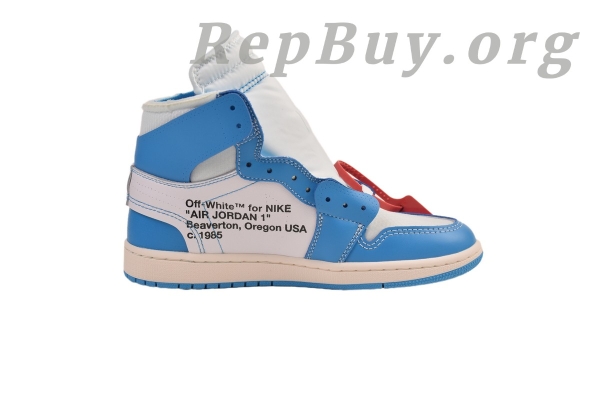 Top Version Nike Air Jordan 1 Retro High Off-White University Blue AQ0818-148 - Image 2