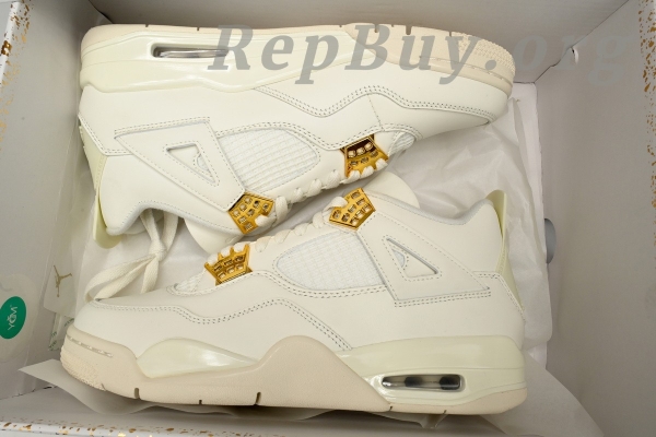 Top Version Nike Air Jordan 4 Retro Sail AQ9129-170 - Image 16