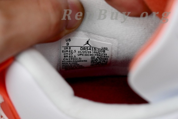 Top Version Nike Air Jordan 4 White Orange DR5415-108 - Image 10