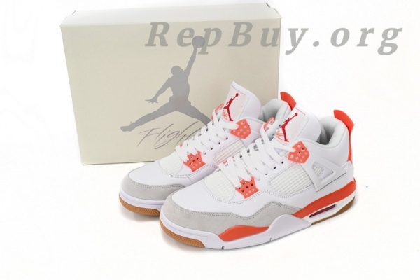 Top Version Nike Air Jordan 4 White Orange DR5415-108 - Image 15