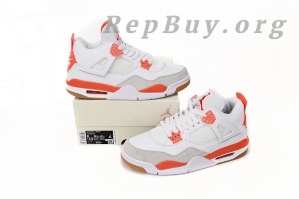 Top Version Nike Air Jordan 4 White Orange DR5415-108 - Image 14