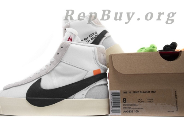 Top Version Nike Blazer Mid Off-White AA3832-100 - Image 16