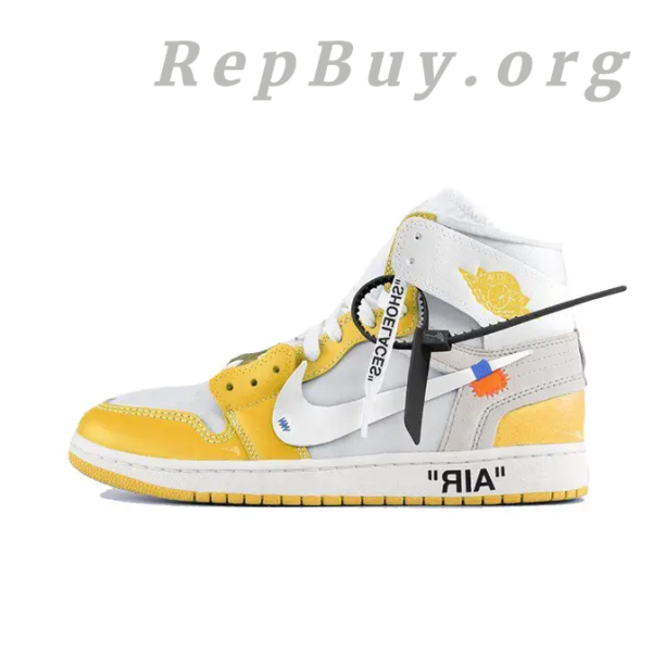Top Version Air Jordan 1 Retro High Off-White Canary Yellow AQ0818-149