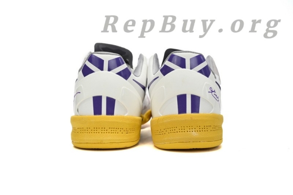 Top Version Nike Kobe 8 Low White/Purple-Yellow 555035-101 - Image 4