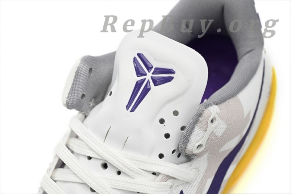Top Version Nike Kobe 8 Low White/Purple-Yellow 555035-101 - Image 8