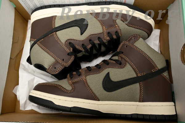 Top Version Nike SB Dunk High Baroque Brown BQ6862-201 - 图片 15