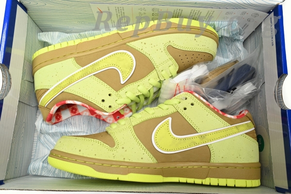 Top Version Nike SB Dunk Low Concepts Fluorescent Yellow Lobster BV1310-566, high quality replica Nike SB Dunk, best copy Nike shoes, 1:1 replica sneakers, premium fake Nike Dunk Low, flawless replica lobster sneakers, perfect clone Nike SB Dunk Low, AAA quality replica shoes, exact copy Concepts Fluorescent Yellow Lobster, top-tier fake Nike sneakers