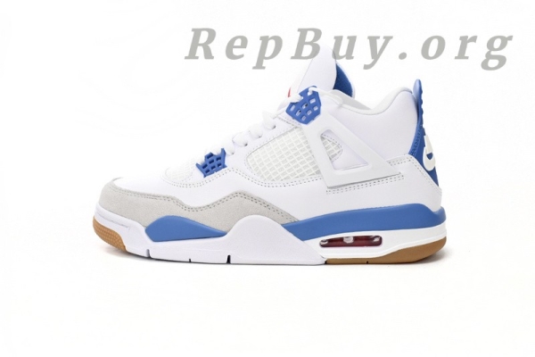 Top Version Nike SB x Air Jordan 4 White Blue DR5415-104 - Image 2