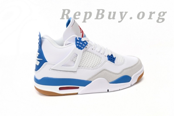 Top Version Nike SB x Air Jordan 4 White Blue DR5415-104 - Image 7
