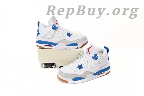 Top Version Nike SB x Air Jordan 4 White Blue DR5415-104 - Image 12
