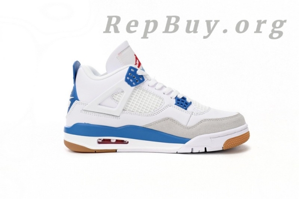 Top Version Nike SB x Air Jordan 4 White Blue DR5415-104 - Image 3