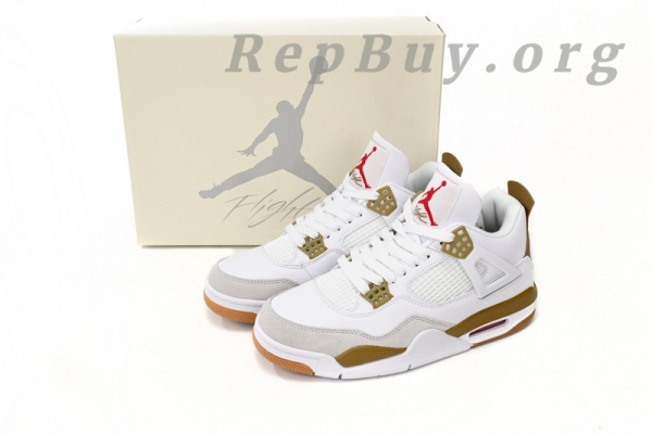 Top Version Nike SB x Air Jordan 4 White Brown DR5415-120 - 图片 15
