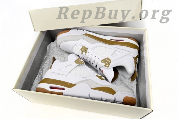 Top Version Nike SB x Air Jordan 4 White Brown DR5415-120 - 图片 16