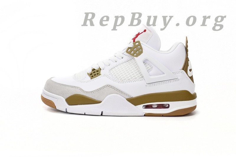 Best Top Version Nike SB x Air Jordan 4 White Brown DR5415-120 Replica