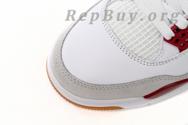 Top Version Nike SB x Air Jordan 4 White Red DR5415-160 - Image 6