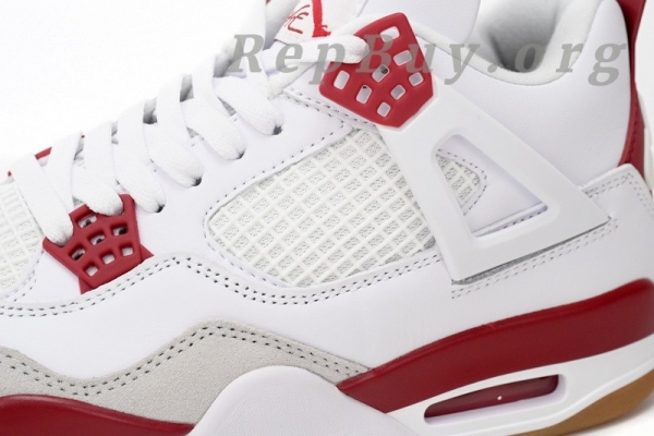 Top Version Nike SB x Air Jordan 4 White Red DR5415-160 - Image 8