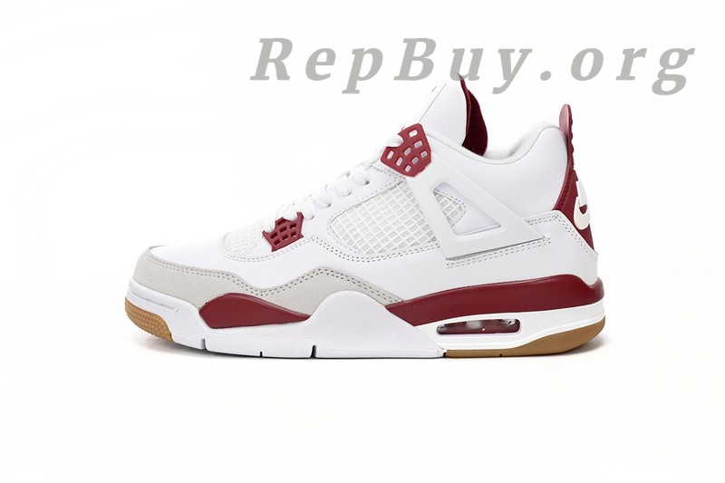 Best Top Version Nike SB x Air Jordan 4 White Red DR5415-160 Replica