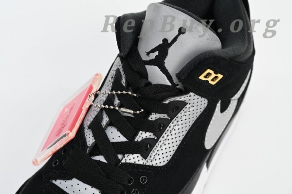 Top Version Nike Wmns Air Jordan 3 Retro Tinker Black Cement Gold CK4348-007 - Image 7
