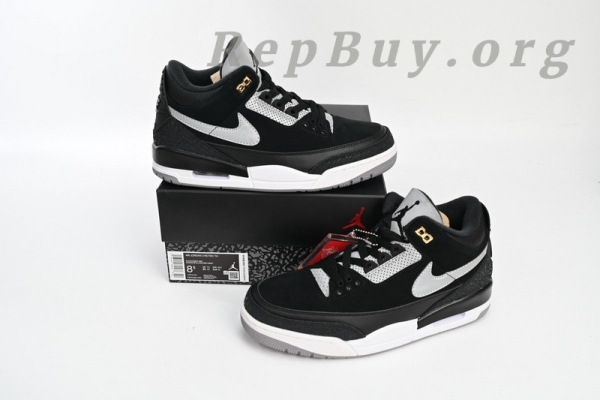 Top Version Nike Wmns Air Jordan 3 Retro Tinker Black Cement Gold CK4348-007 - Image 13