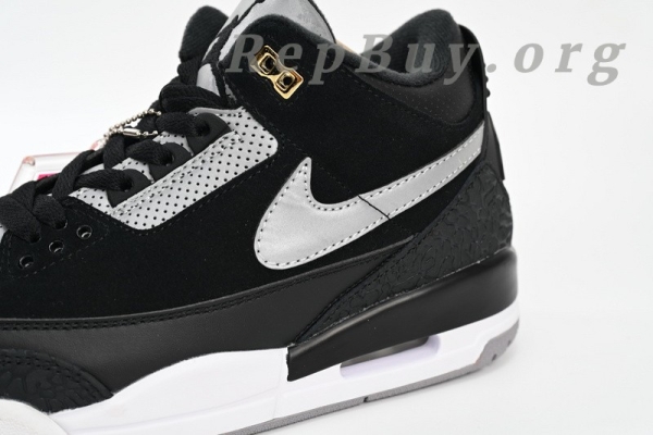Top Version Nike Wmns Air Jordan 3 Retro Tinker Black Cement Gold CK4348-007 - Image 8