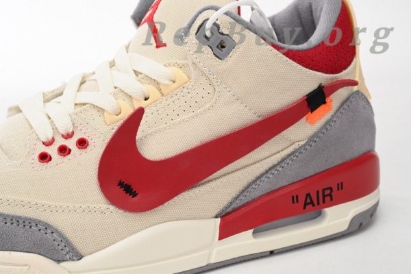 Top Version Nike Wmns Air Jordan 3 X OFF WHITHE Beige DH7139-123 - Image 8