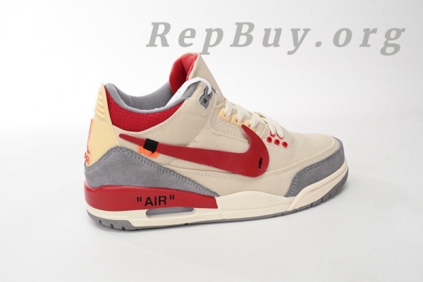 Top Version Nike Wmns Air Jordan 3 X OFF WHITHE Beige DH7139-123 - Image 9