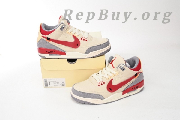Top Version Nike Wmns Air Jordan 3 X OFF WHITHE Beige DH7139-123 - Image 14