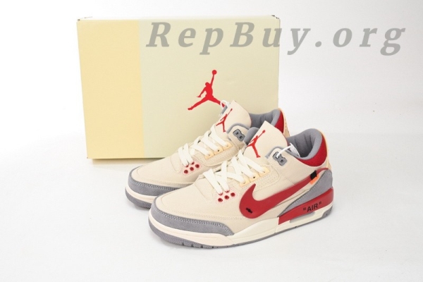 Top Version Nike Wmns Air Jordan 3 X OFF WHITHE Beige DH7139-123 - Image 15