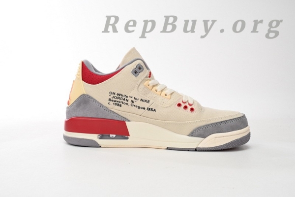 Top Version Nike Wmns Air Jordan 3 X OFF WHITHE Beige DH7139-123 - Image 3