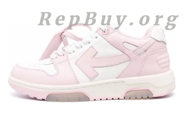 Top Version OFF-WHITE Out Of Office "OOO" Low Tops White Pink OWIA259S22LEA0010130