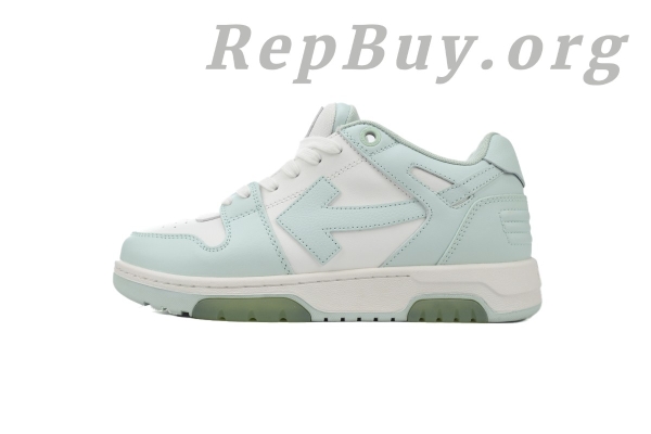 Top Version OFF-WHITE Out Of Office OOO Low Tops, Light Green White OWIA259F, high quality replica sneakers, best replica OFF-WHITE shoes, 1:1 copy OFF-WHITE OOO, premium replica sneakers, OFF-WHITE dupes, designer replica shoes, OFF-WHITE Out Of Office knockoffs