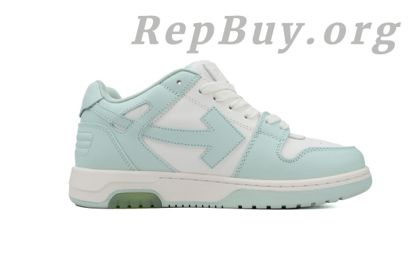 Top Version OFF-WHITE Out Of Office OOO Low Tops, Light Green White OWIA259F, high quality replica sneakers, best replica OFF-WHITE shoes, 1:1 copy OFF-WHITE OOO, premium replica sneakers, OFF-WHITE dupes, designer replica shoes, OFF-WHITE Out Of Office knockoffs