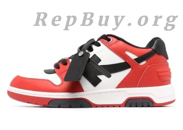 Top Version OFF-WHITE Out Of Office OOO Low Tops Black White Red OMIA189S22LEA0012510