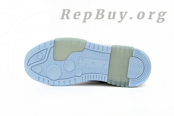 Top Version OFF-WHITE Out Of Office OOO Low Tops Embroidered Arrow White Light Blue OMIA189S22LEA0060145 - Image 5