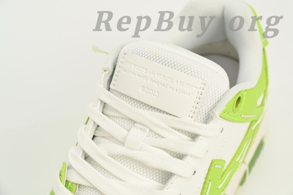 Top Version OFF-WHITE Out Of Office OOO Low Tops, high quality replica OFF-WHITE shoes, best replica OFF-WHITE OOO sneakers, 1:1 copy OFF-WHITE green and white shoes, limited edition OMIA189S 23LEA111 1111, premium replica sneakers, OFF-WHITE dupes, designer inspired shoes