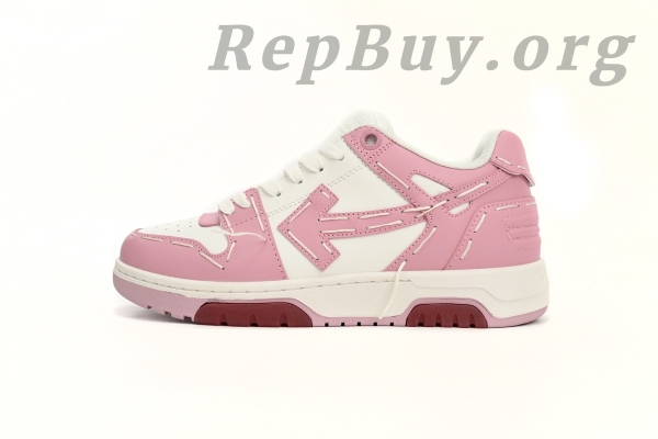 Top Version OFF-WHITE Out Of Office OOO Low Tops, high quality replica shoes, best replica OFF-WHITE sneakers, 1:1 copy OFF-WHITE OOO, limited edition pink and white sneakers, OMIA189S 23LEA333 3337 replica