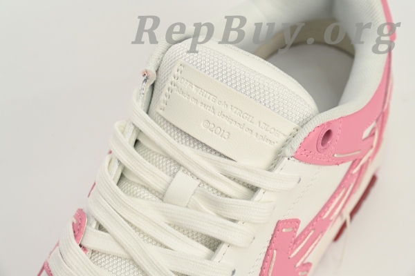 Top Version OFF-WHITE Out Of Office OOO Low Tops, high quality replica shoes, best replica OFF-WHITE sneakers, 1:1 copy OFF-WHITE OOO, limited edition pink and white sneakers, OMIA189S 23LEA333 3337 replica
